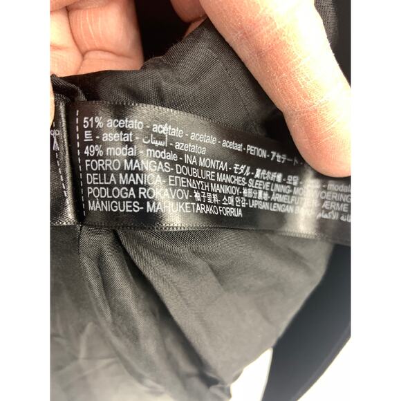 Massimo Dutti Long Line Double Breasted Black Blazer Limited Edition Size 8 NWT - Picture 8 of 13